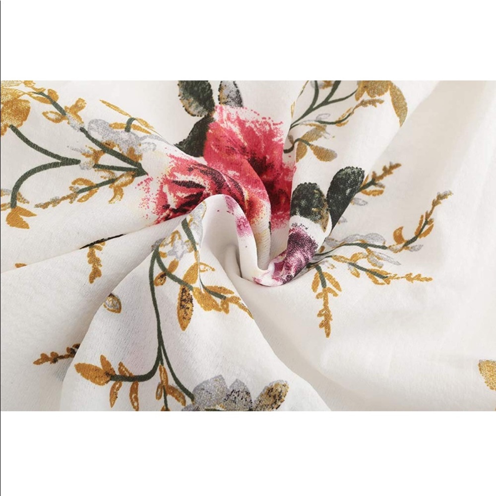 Floral Off The Shoulder Split Chiffon Maxi Beach Dress - Picture 6 of 8
